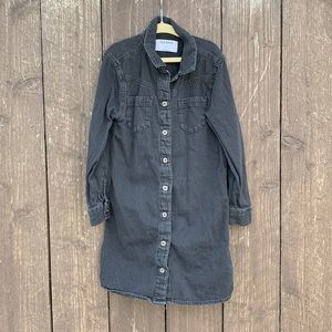 Black long sleeve denim dress